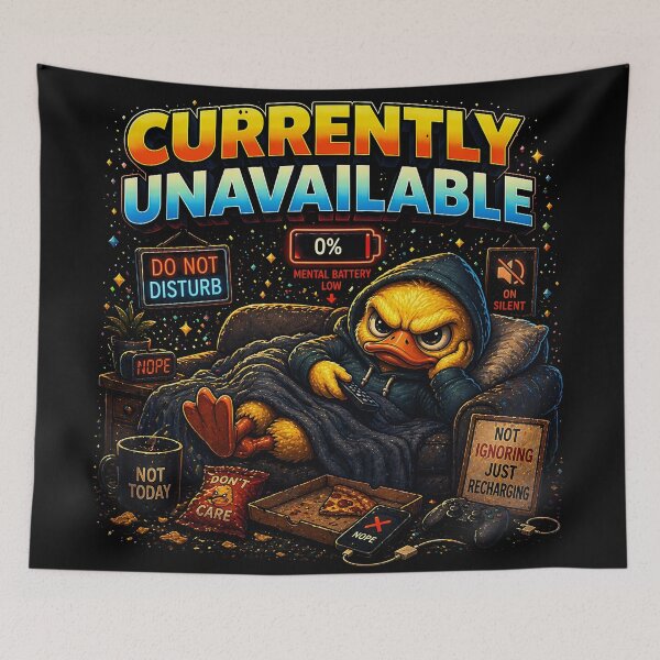 Item preview, Currently Unavailable Duck Shirt | Social Battery Low Introvert Duck T-Shirt | Not Ignoring Just Recharging Funny Burnout Tee designed and sold by FunkyVista.
