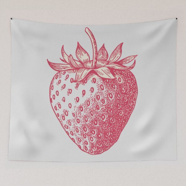 Item preview, red line drawing of a strawberry designed and sold by 123ks.