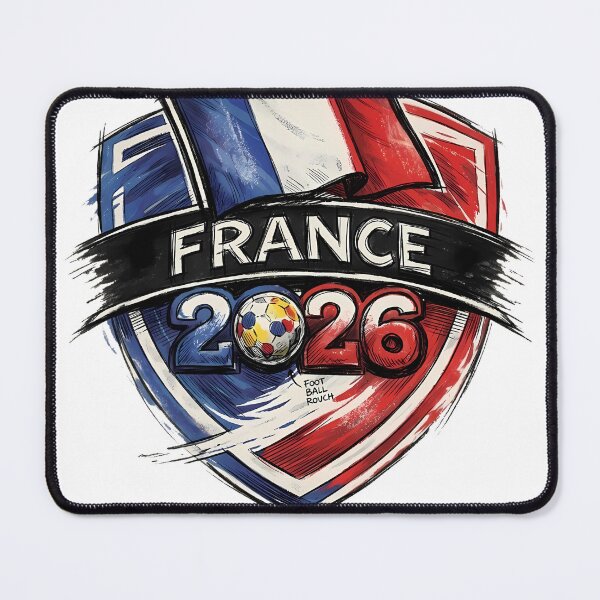 Item preview, France 2026 Football Crest Soccer Shield Hand-Drawn Emblem designed and sold by Ayiyi Shop.