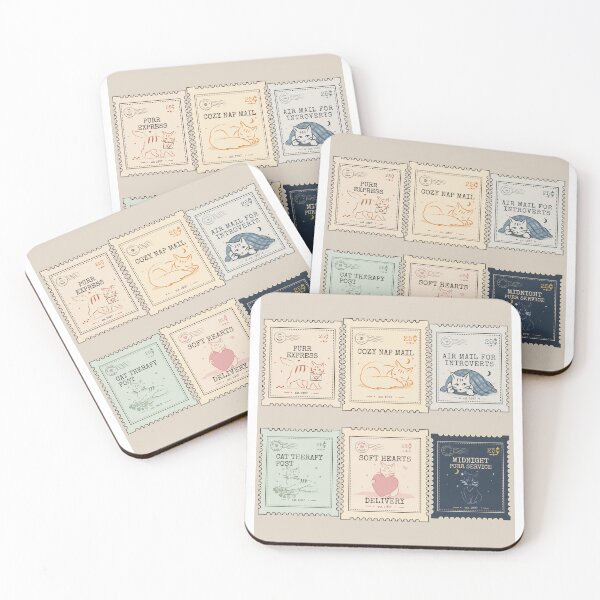 Item preview, Cozy Cat Postage Stamps | Vintage Cat Collection designed and sold by MyFotodrive.