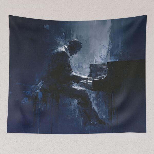 Item preview, Abstract Pianist in Midnight Blue designed and sold by Rtymer.