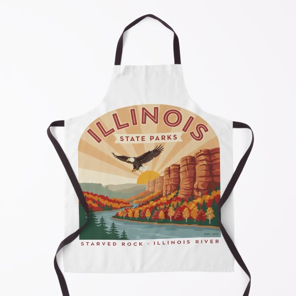 Item preview, Illinois State Parks – Starved Rock State Park Vintage Travel Poster | Illinois River & Bald Eagle Retro Design designed and sold by ArcticFoxStudio.