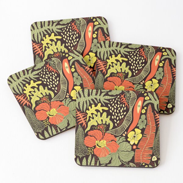 Item preview, Tropical Botanical Pattern – Exotic Flowers and Jungle Leaves designed and sold by Skryp-art.