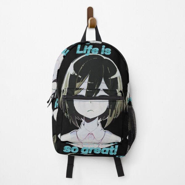 Item preview, Cartoon portrait of a young Japanese girl, "Life is so great!" designed and sold by Alan-David.