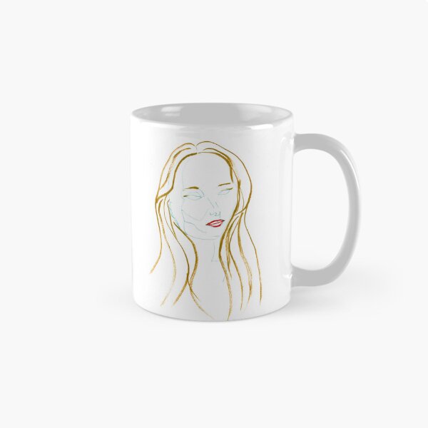 Item preview, Woman with Golden Hair and Red Lips — Ink Portrait Drawing designed and sold by essentialink.