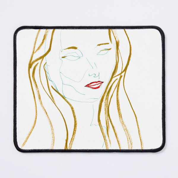 Item preview, Woman with Golden Hair and Red Lips — Ink Portrait Drawing designed and sold by essentialink.