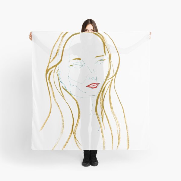 Item preview, Woman with Golden Hair and Red Lips — Ink Portrait Drawing designed and sold by essentialink.