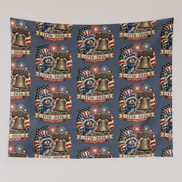 Item preview, Liberty Bell Raccoon America 250 Patriotic Design | 1776 2026 Independence Day | Funny July 4th  Trash Panda designed and sold by VectorJoy.