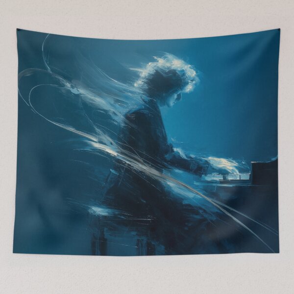 Item preview, Abstract Pianist in Midnight Blue designed and sold by Rtymer.