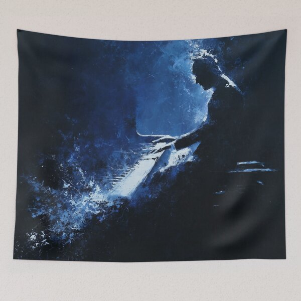 Item preview, Abstract Pianist in Midnight Blue designed and sold by Rtymer.
