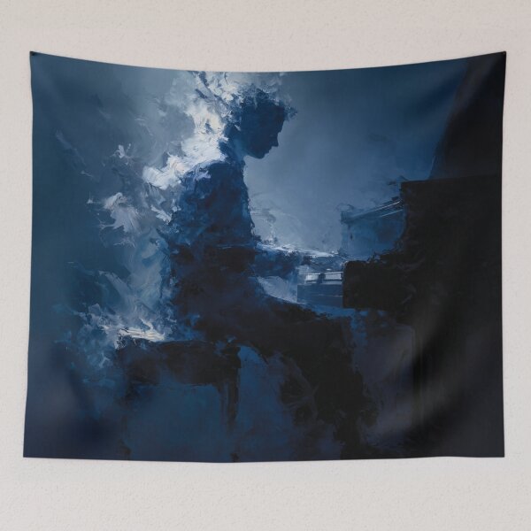 Item preview, Abstract Pianist in Midnight Blue designed and sold by Rtymer.