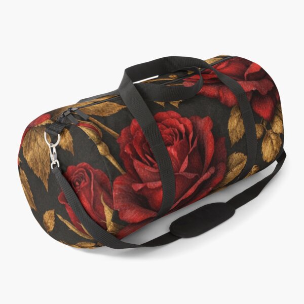 Item preview, Elegant Red Roses and Gold Leaves Seamless Pattern designed and sold by Owcomm.