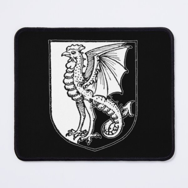 Item preview, Medieval Cockatrice Sigil (b & w) designed and sold by Dungeon-Shop.