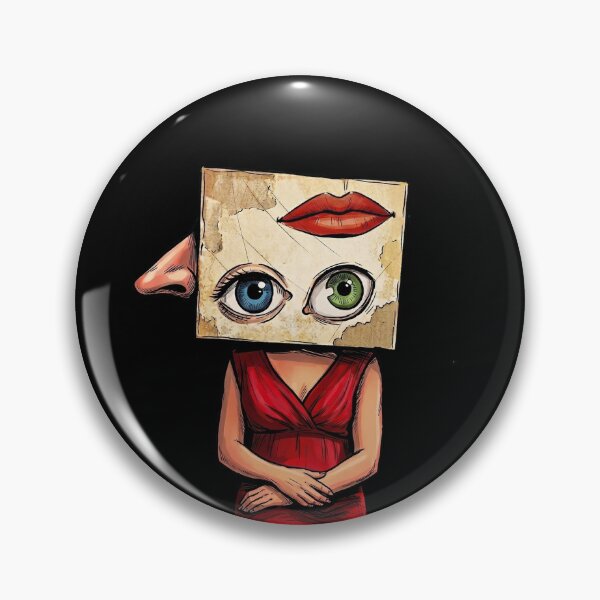 Item preview, Surreal Portrait: The Paper-Faced Girl in Red designed and sold by MGNT777.