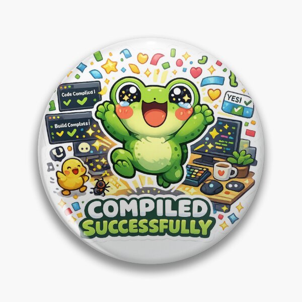 Item preview, Frog Celebrates Successful Code Compilation designed and sold by Cozy404Lab.