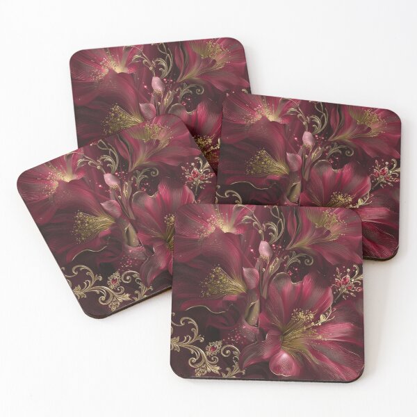 Item preview, Luxury Floral  Art - Crimson Velvet Floral Majesty designed and sold by MiraLumeStudio.