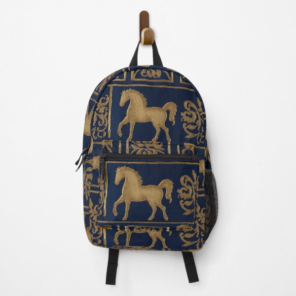 Item preview, Luxury Equestrian Pattern | Navy Gold Horse Baroque Old Money Aesthetic designed and sold by MegaNovaArt.
