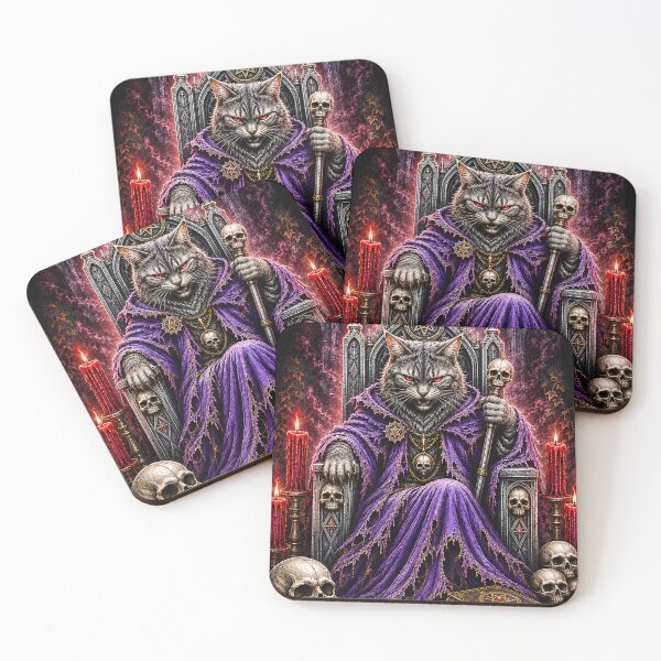 Item preview, Dark Cat King on Throne designed and sold by VeltharaArt.