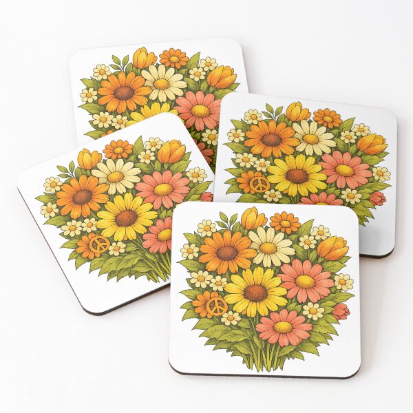 Item preview, Retro Flower Power – Vintage 70s Floral Bouquet Artwork designed and sold by Clothes With Smiling Animals Walt Gral.