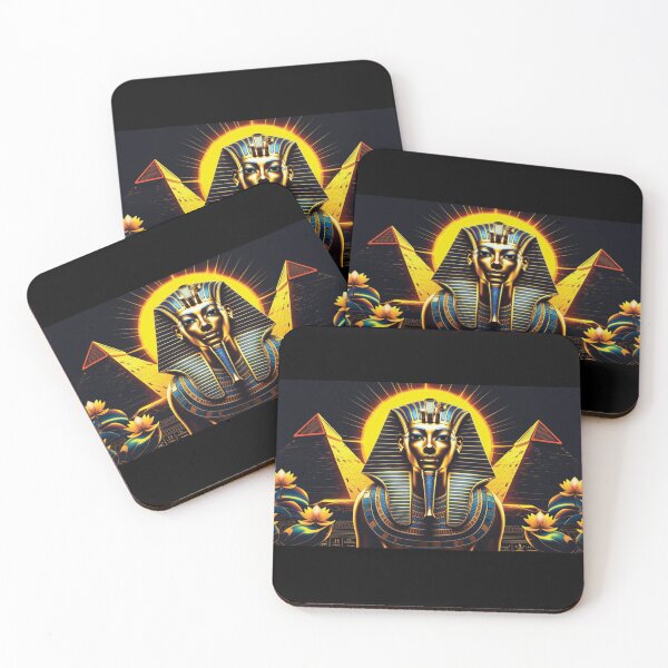 Item preview, King Tut Gold Pharaoh Mask - Ancient Egyptian Pyramids Art designed and sold by EH World | Store.
