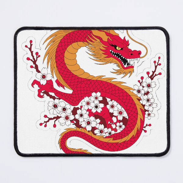 Item preview, Japanese Dragon Sakura Sticker designed and sold by inkfusionhub99.