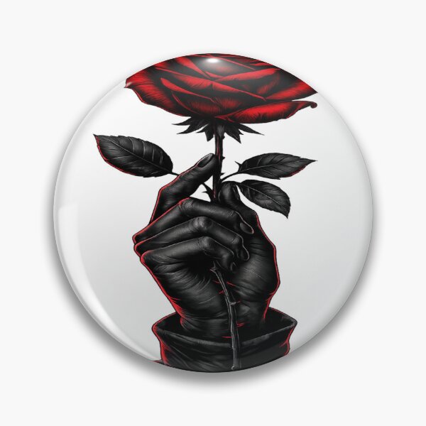 Item preview, Red Rose in Hand | Gothic Black & Red T-Shirt & Hoodie Design designed and sold by Lifehackerplus1.