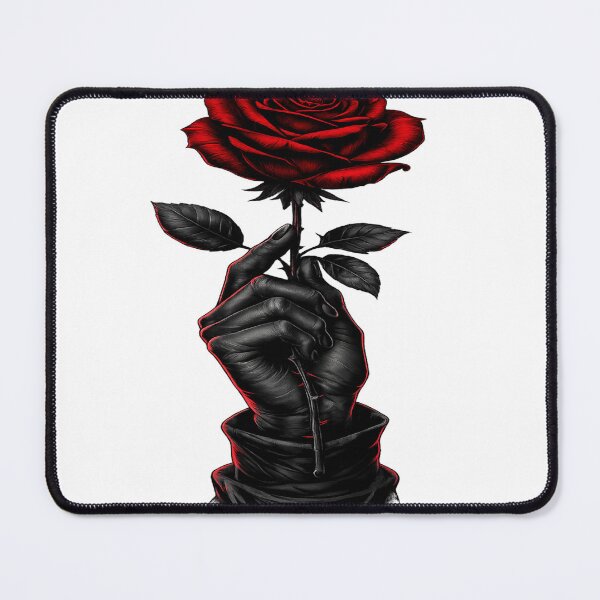 Item preview, Red Rose in Hand | Gothic Black & Red T-Shirt & Hoodie Design designed and sold by Lifehackerplus1.