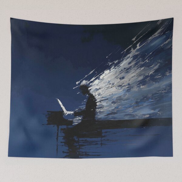 Item preview, Abstract Pianist in Midnight Blue designed and sold by Rtymer.