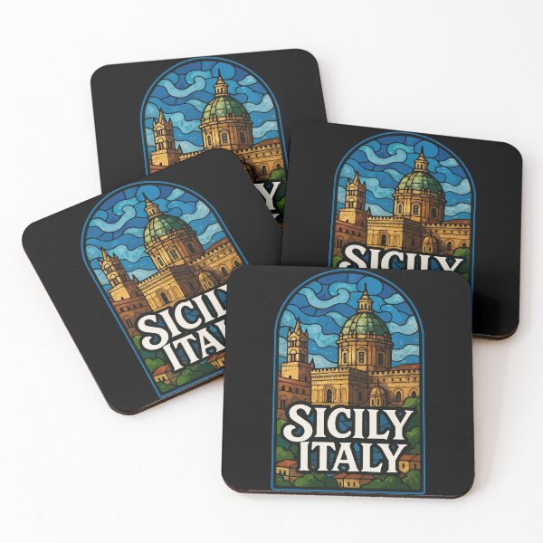 Item preview, Sicily Palermo Cityscape Italy Stained Glass Art Travel designed and sold by TomFrontierArt.