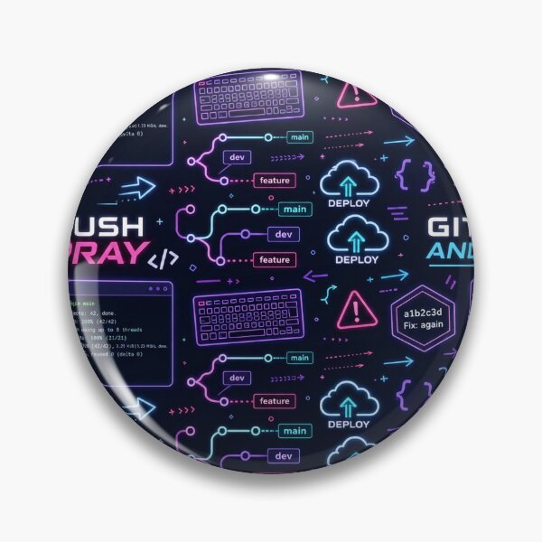 Item preview, Git Push and Pray Neon Coder Pattern designed and sold by DebugLab.