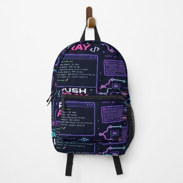 Artikelvorschau, Git Push and Pray Neon Coder Pattern entworfen und verkauft von DebugLab.