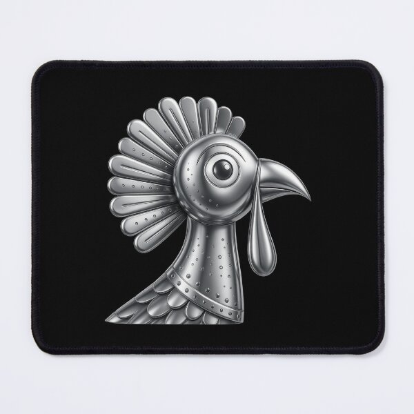 Item preview, Metallic Turkey Head Industrial Bird Chrome Style Design designed and sold by kakmi-art.