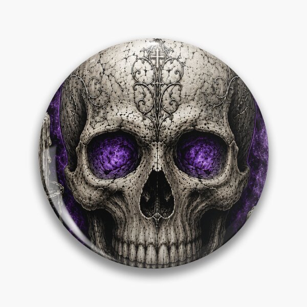 Item preview, Gothic Ritual Skull with Purple Flames designed and sold by VeltharaArt.