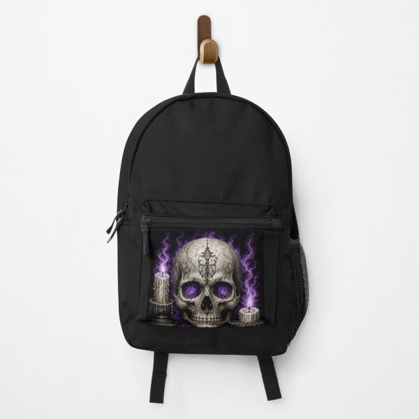 Item preview, Gothic Ritual Skull with Purple Flames designed and sold by VeltharaArt.
