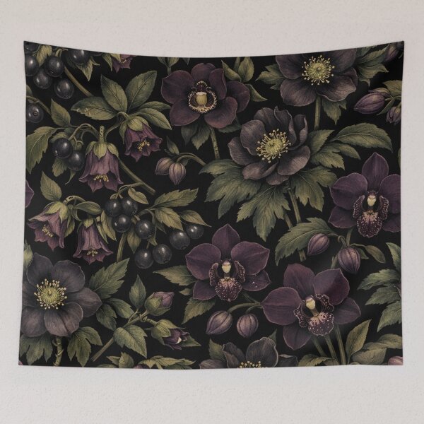 Item preview, Dark Botanical Elegance Moody Floral Pattern designed and sold by Owcomm.