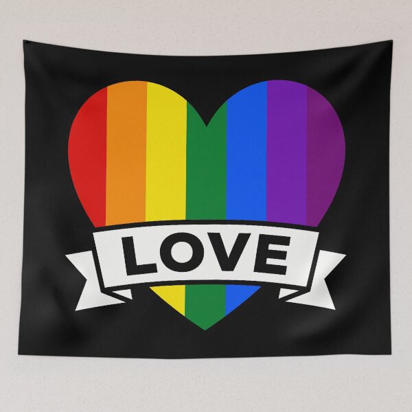 Item preview, Rainbow Love Heart Pride Banner designed and sold by YggOutfitters.