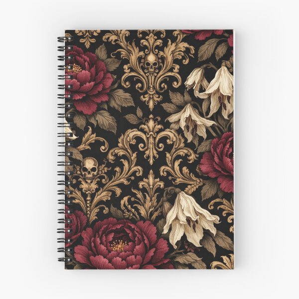 Item preview, Ornate Gothic Peony and Skull Vintage Damask designed and sold by Owcomm.