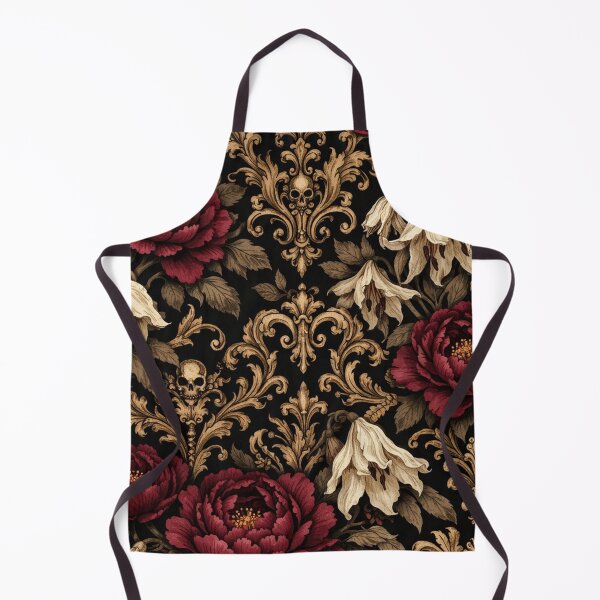 Item preview, Ornate Gothic Peony and Skull Vintage Damask designed and sold by Owcomm.