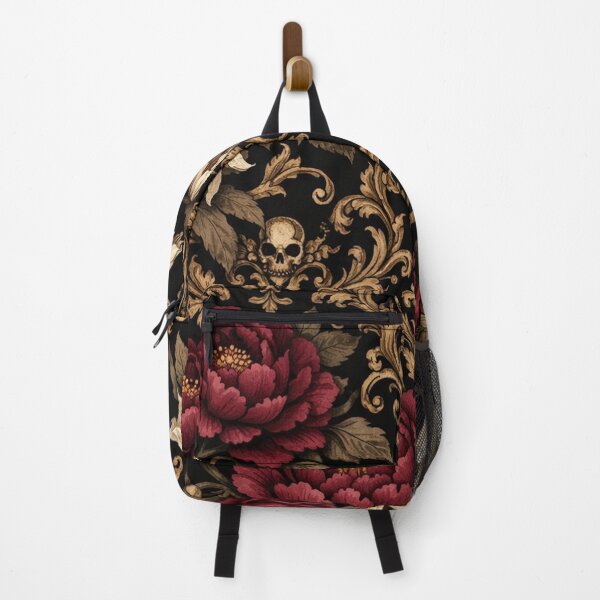 Item preview, Ornate Gothic Peony and Skull Vintage Damask designed and sold by Owcomm.