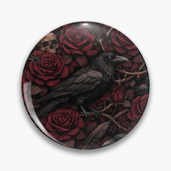 Item preview, Gothic Raven and Dark Red Rose Pattern designed and sold by Owcomm.