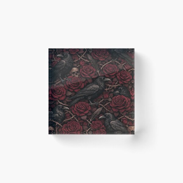 Item preview, Gothic Raven and Dark Red Rose Pattern designed and sold by Owcomm.