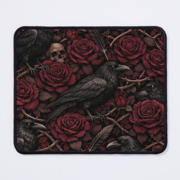 Item preview, Gothic Raven and Dark Red Rose Pattern designed and sold by Owcomm.
