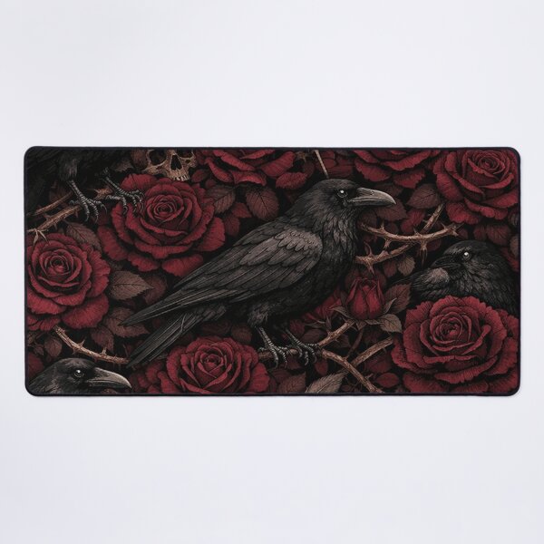Item preview, Gothic Raven and Dark Red Rose Pattern designed and sold by Owcomm.