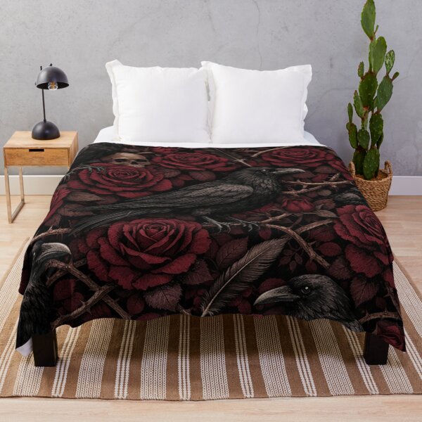 Item preview, Gothic Raven and Dark Red Rose Pattern designed and sold by Owcomm.