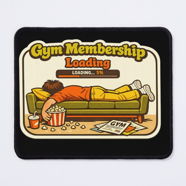 Item preview, Gym Membership Loading — Funny Lazy Fitness Art designed and sold by ArtoryWorks.