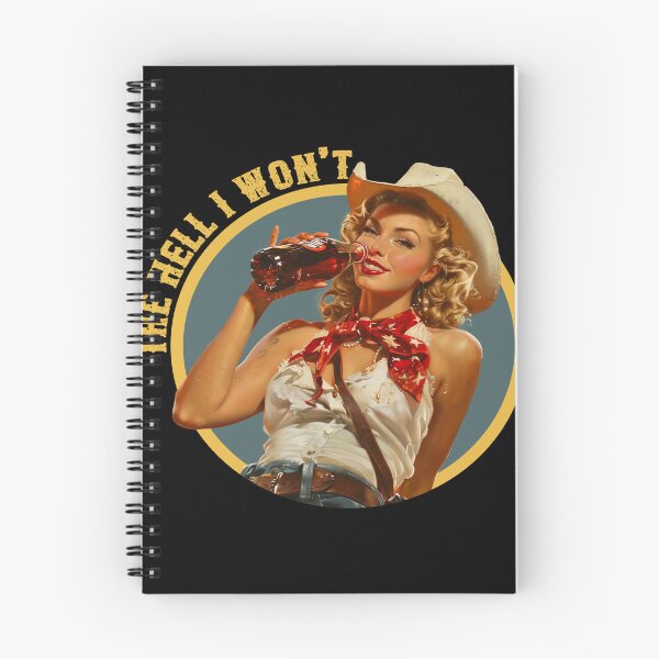Item preview, Funny The Hell I Won't Retro Cowgirl Drinking Soda designed and sold by legendaryskins.