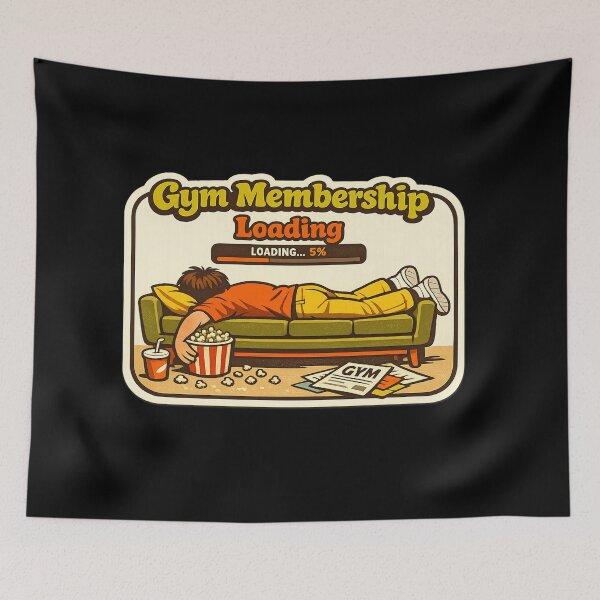 Item preview, Gym Membership Loading — Funny Lazy Fitness Art designed and sold by ArtoryWorks.