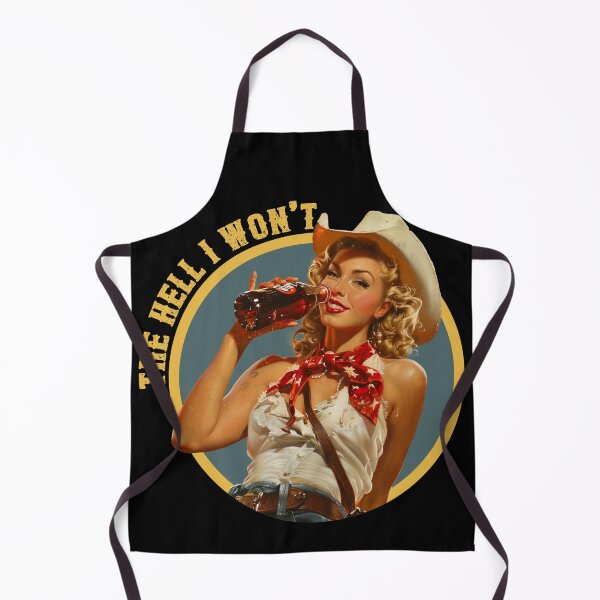 Item preview, Funny The Hell I Won't Retro Cowgirl Drinking Soda designed and sold by legendaryskins.