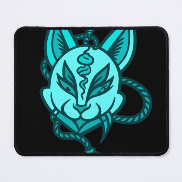 Item preview, Turquoise Kitsune Mask Tattoo for Dark Apparel designed and sold by Ideniquo.