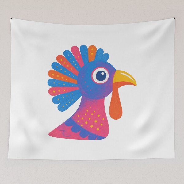 Item preview, Colorful Cartoon Turkey Head Cute Thanksgiving Bird Design designed and sold by kakmi-art.